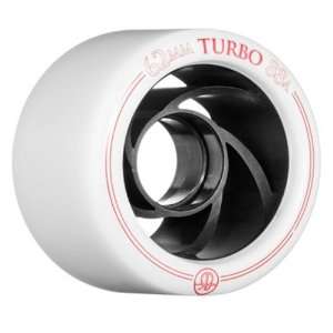 RollerBones Turbo Speed Skate Wheels White 8 Pack 88A Hardness and 