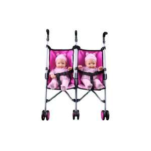  Twin doll stroller side by side with 2 14 dolls included 