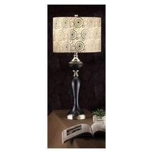 Ultra Modern Table Lamp with Circle Pattern Shade and Shinning Silver 
