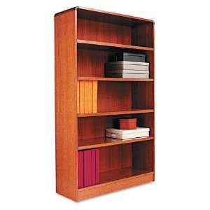  Alera  Radius Corner Bookcase, Finished Back, Wood Veneer, 5 Shelf 