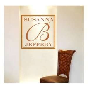  Classic Square Monogram Wall Decal Size 12 H x 12 W 