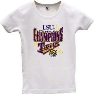   National Champions White Ladies Baby Doll T shirt: Sports & Outdoors