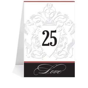  Wedding Table Number Cards   Shield Horses Chocolate #1 