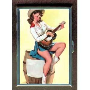  KL WESTERN GUITAR PIN UP RETRO ID CREDIT CARD WALLET CIGARETTE 