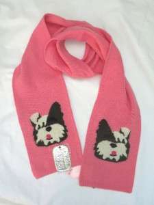 NWT JUICY COUTURE GIRLS PINK DOGGY TAG WOOL SCARF  