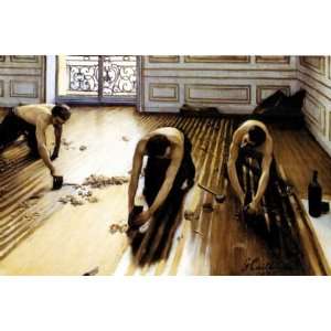 Gustave Caillebotte 40W by 26.75H  Wood Floor Planers CANVAS Edge 